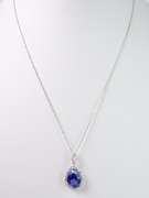 18KT Tanzanite & Diamond Pendant Necklace