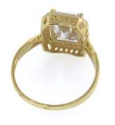 Gorgeous 14kt Yellow Gold Emerald Cut CZ Gemstone Ring