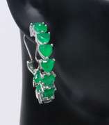 Sterling Silver Green Cubic Zirconia Earrings
