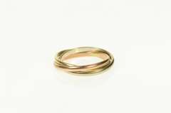 14K Yellow Gold Tri Tone Rolling Three Interlocking Band Ring