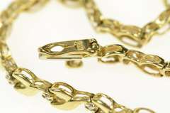 10K Yellow Gold Classic Diamond Wavy Link Simple Tennis Bracelet
