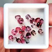 Fiery 22 piece 5.14ct red pink and purple Spinel set!