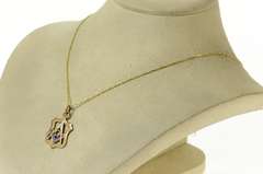 10K Yellow Gold Enamel Masonic Compass Square Victorian Charm/Pendant