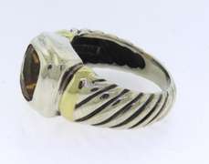 David Yurman Citrine 2 Tone Ring