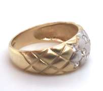 LADIES 14 KT WOVEN DESIGN DIAMOND BAND