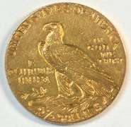 Lovely 1909 US $2.50 Indian Gold Piece. Lustrous.