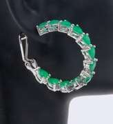 Sterling Silver Green Cubic Zirconia Earrings