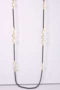 Incredible Black Bead Gemstone Necklace with Clear Geometric Gemstones