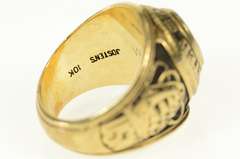 10K Yellow Gold United States Navy Diamond Ornate Military Ring