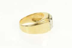 14K Yellow Gold 0.21 Ctw Squared Men's Diamond Wedding Ring