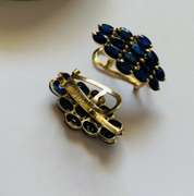 5.0 Carat Blue Sapphire Earrings in 14kt Gold