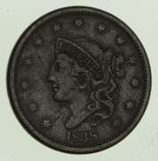 1838 Young Head Large Cent - Circulated
