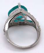 Heart Shaped Green Emerald Sterling Silver Ring