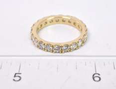 Beautiful Ladies Eternity Diamond Ring in 14K Yellow Gold