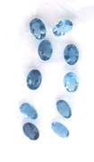 Radiant Group of 10 Oval Cut London Blue Topaz Gemstones, 10.60cts