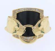 Stunning Black Onyx Panther Style Ring