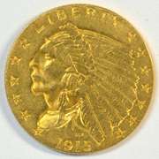 Nice Uncirculated 1915 US $2.50 Indian Gold Piece
