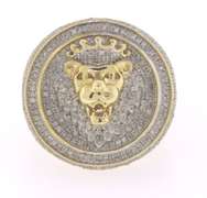Amazing 10kt Diamond Lionhead Men's Ring
