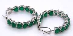 Sterling Silver Green Cubic Zirconia Earrings