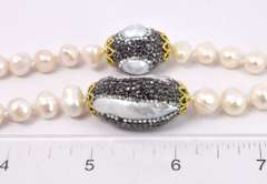 Opulent Pearl Necklace with Crystalized Mother of Pearls