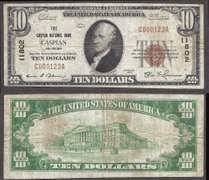 $10 1929-I The Caspian National Bank, Caspian MI Ladder SN Ch.11082