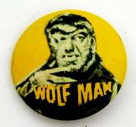 Vintage Wolf Man Pin Back