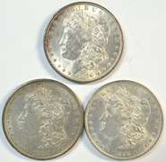 3 Real flashy Morgan Silver Dollars: 1896, 1898, & 1900