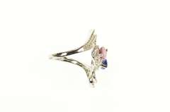 18K White Gold Ctw Ruby Sapphire Diamond Bypass Ring