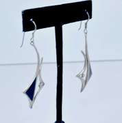 Sterling Silver Black Stone Earrings.