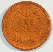 Full Red Choice BU 1893 Indian Head Cent. Full strike