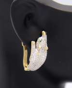 Vivid 14kt Yellow Gold CZ Panther Ring, Earrings, Pendant & Bracelet Set