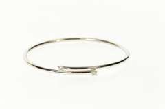 18K White Gold 0.20 Ctw Diamond Wrap Bypass Bangle Bracelet