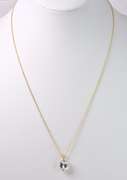Enchanting White Crystal Pendant Necklace in 14K Yellow Gold