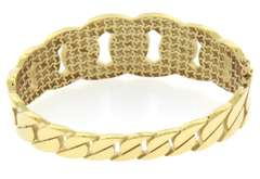 Impressive Handmade Italian 14k Gold Bracelet with Sparkling Cubic Zirconias