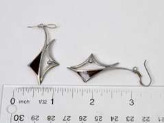 Sterling Silver Black Stone Earrings.