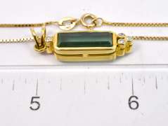 Captivating Tourmaline and Diamond Necklace in 14K Yellow Gold