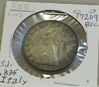 Italy, 500 Lira, .835 Silver