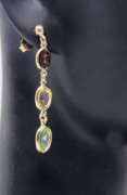 Fancy Yellow Gold Multi Stone Dangle Earrings
