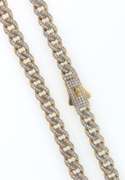 Irresistable 14kt Yellow Gold Curb Link Necklace with CZ