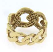Contemporary Handmade Italian 14k Gold Curb Chain Ring