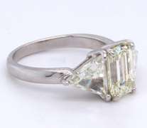 Remarkable +4ctw. Three-Diamond Ring