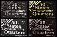 Lot Of 5 50 State Commemorative Quarters.