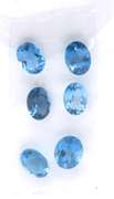 Cute Group of 6 Oval Cut London Blue Topaz Gemstones, 9.96cts