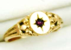 Antique Gold Filled Garnet Baby Ring