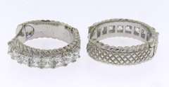 Trendy Sterling Silver Judith Ripka CZ Hoop Earrings