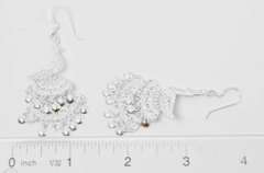 Sterling Silver Ornate Peacock Earrings.