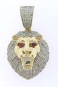Flashy 10kt Diamond Lion Pendant