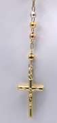 14 KT TRI COLOR ROSARY NECKLACE