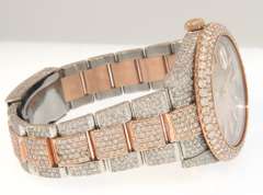 New Rolex Date Just 41mm Two Tone Rose Oyster Diamond Iced Out Watch