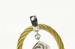 18K Yellow Gold Charriot Designer Cable Twist Diamond Dangle Pendant